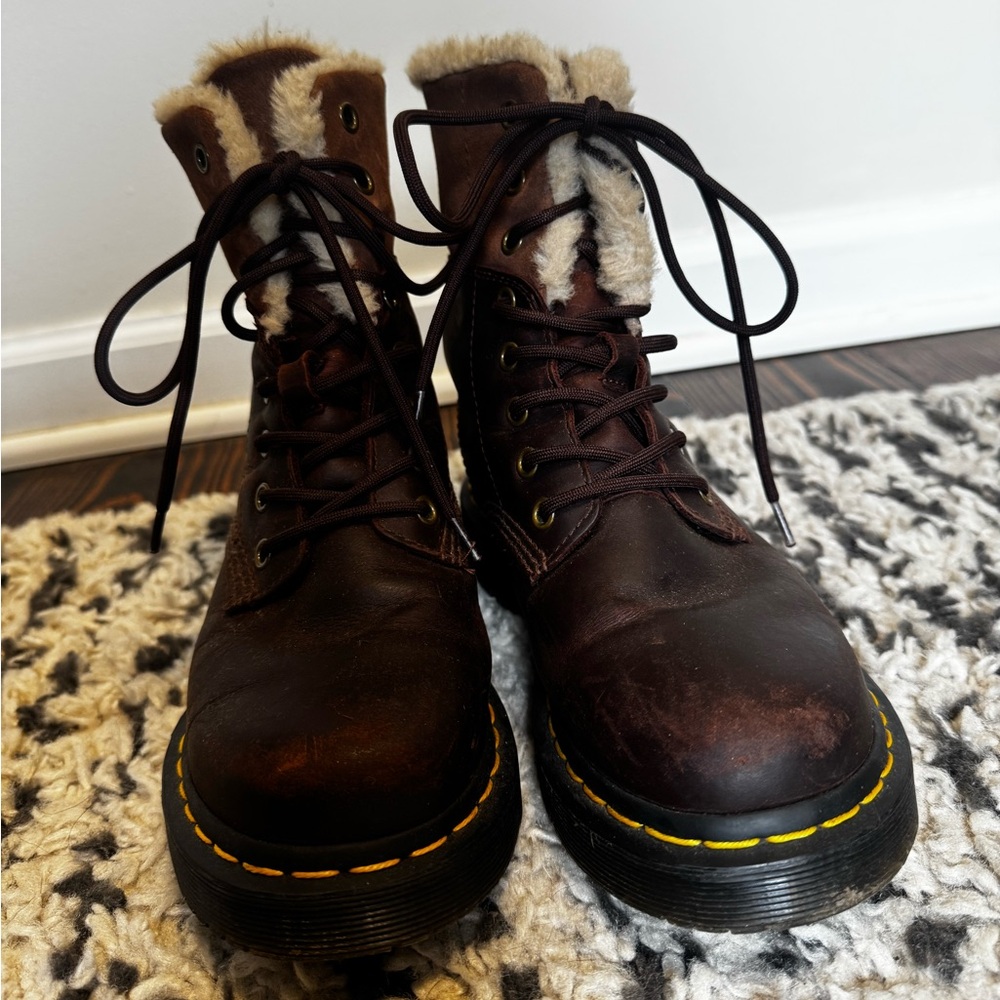 Dr. Martens Fur Lined Lace Up Boots